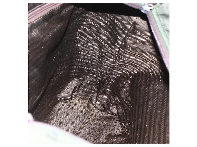 PRADA Tote Bag aus Nylon Khaki Silber authentisch ka1393 - Ansicht 21