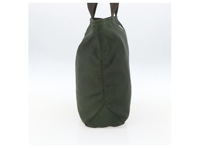 PRADA Tote Bag aus Nylon Khaki Silber authentisch ka1393 - Ansicht 3