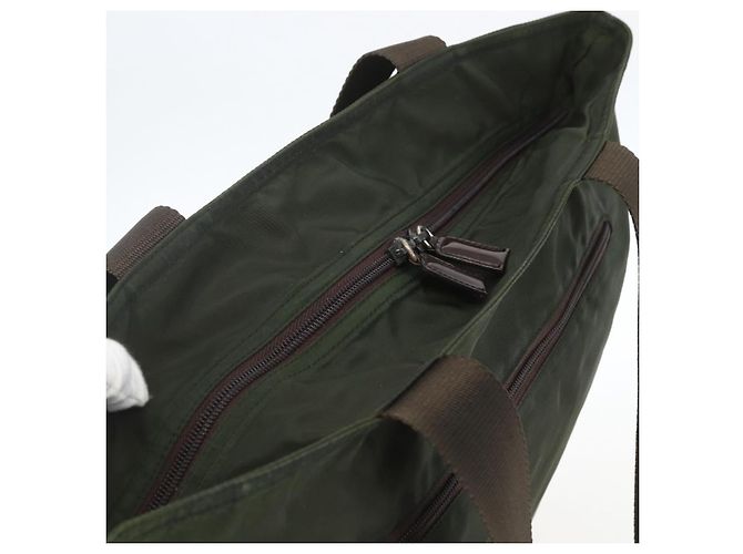 PRADA Tote Bag aus Nylon Khaki Silber authentisch ka1393 - Ansicht 6