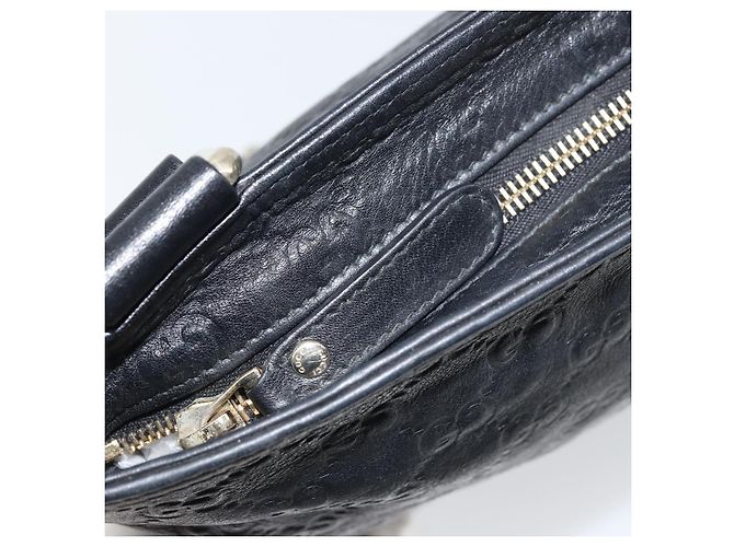 Borsa a Spalla in Tela GG Guccissima in Pelle Nera e Oro 201446 Auth am10066 Nero D'oro - vista 10