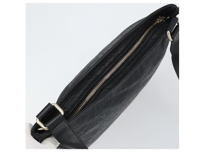 Borsa a Spalla in Tela GG Guccissima in Pelle Nera e Oro 201446 Auth am10066 Nero D'oro - vista 6