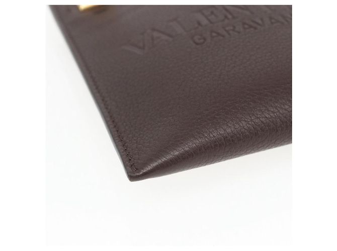 Valentino Borsa a Spalla in Pelle Marrone Oro Auth BA9280V D'oro - vista 14