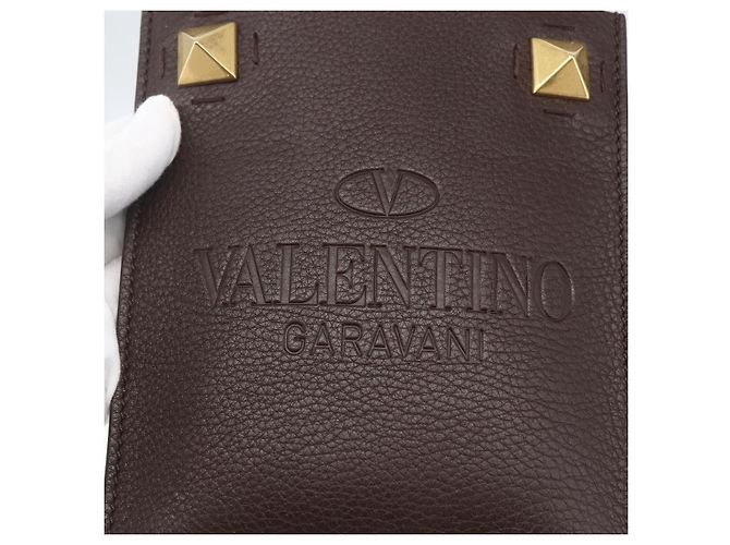Valentino Borsa a Spalla in Pelle Marrone Oro Auth BA9280V D'oro - vista 17