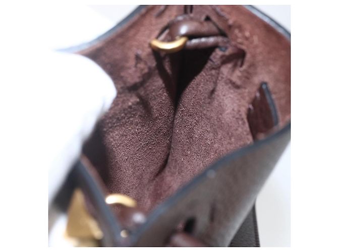 Valentino Borsa a Spalla in Pelle Marrone Oro Auth BA9280V D'oro - vista 19