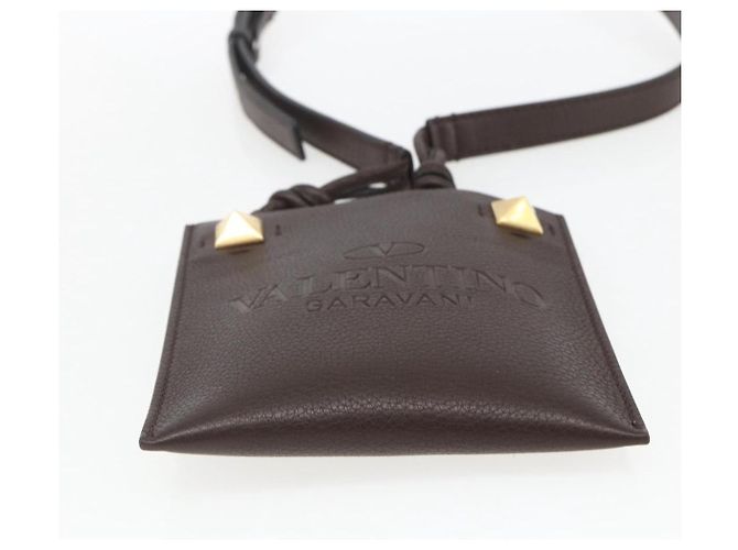 Valentino Borsa a Spalla in Pelle Marrone Oro Auth BA9280V D'oro - vista 5