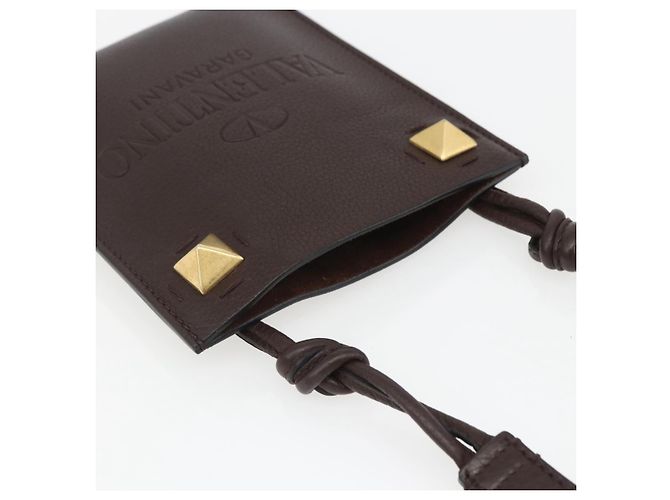 Valentino Borsa a Spalla in Pelle Marrone Oro Auth BA9280V D'oro - vista 6