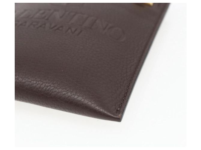 Valentino Borsa a Spalla in Pelle Marrone Oro Auth BA9280V D'oro - vista 9