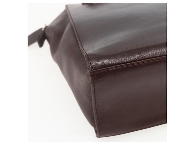 PRADA Borsa a Spalla con Catena Pelle Plastica Marrone Oro Auth 160295 D'oro - vista 14