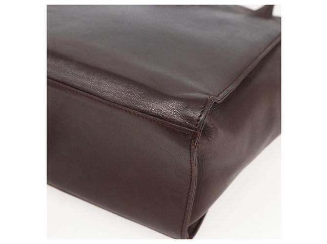PRADA Borsa a Spalla con Catena Pelle Plastica Marrone Oro Auth 160295 D'oro - vista 15
