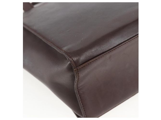 PRADA Borsa a Spalla con Catena Pelle Plastica Marrone Oro Auth 160295 D'oro - vista 16