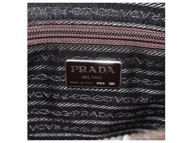 PRADA Borsa a Spalla con Catena Pelle Plastica Marrone Oro Auth 160295 D'oro - vista 17