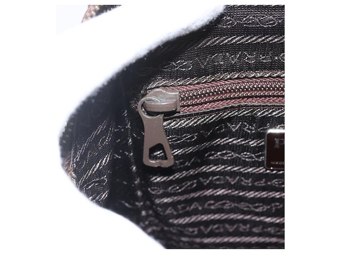 PRADA Borsa a Spalla con Catena Pelle Plastica Marrone Oro Auth 160295 D'oro - vista 18