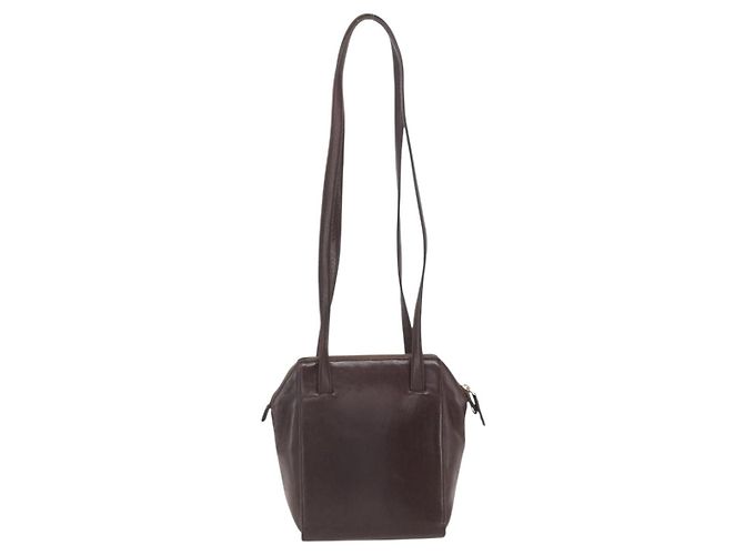 PRADA Borsa a Spalla con Catena Pelle Plastica Marrone Oro Auth 160295 D'oro - vista 2