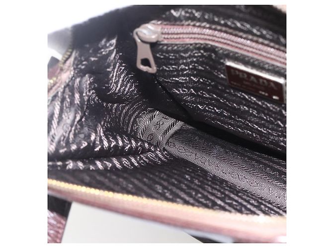 PRADA Borsa a Spalla con Catena Pelle Plastica Marrone Oro Auth 160295 D'oro - vista 20