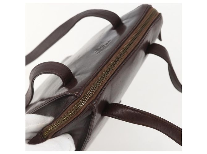 PRADA Borsa a Spalla con Catena Pelle Plastica Marrone Oro Auth 160295 D'oro - vista 6