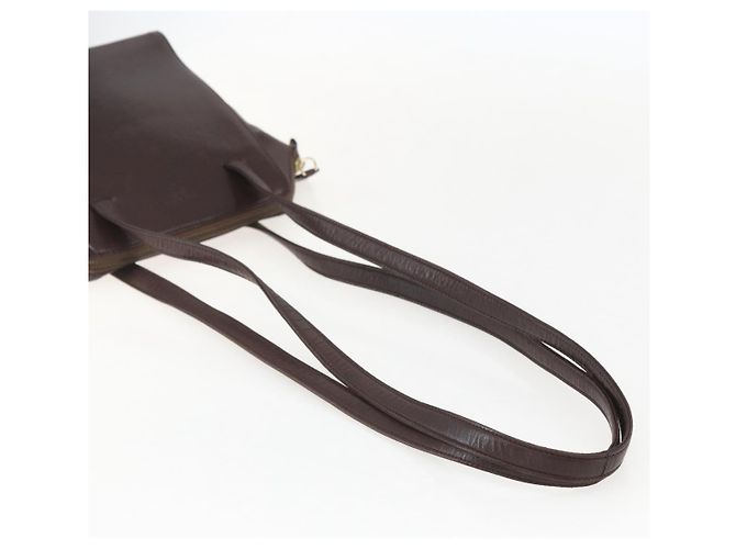 PRADA Borsa a Spalla con Catena Pelle Plastica Marrone Oro Auth 160295 D'oro - vista 7