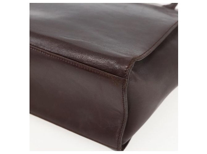 PRADA Borsa a Spalla con Catena Pelle Plastica Marrone Oro Auth 160295 D'oro - vista 9
