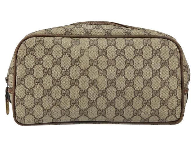 GUCCI GG Supreme Clutch Bag PVC Beige Auth 160464 - vista 13