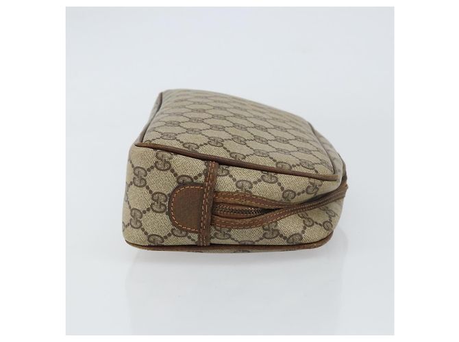 GUCCI GG Supreme Clutch Bag PVC Beige Auth 160464 - vista 3