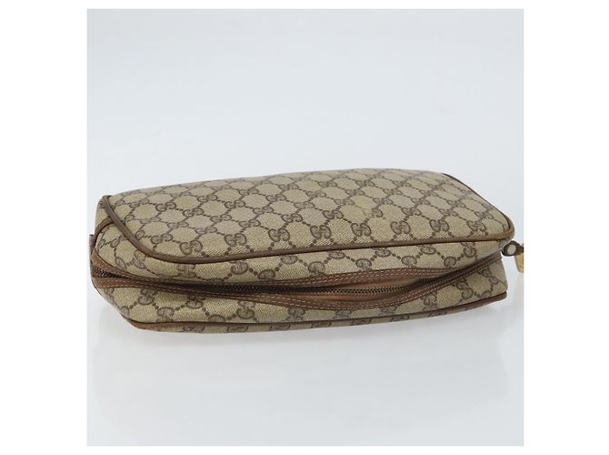 GUCCI GG Supreme Clutch Bag PVC Beige Auth 160464 - vista 5