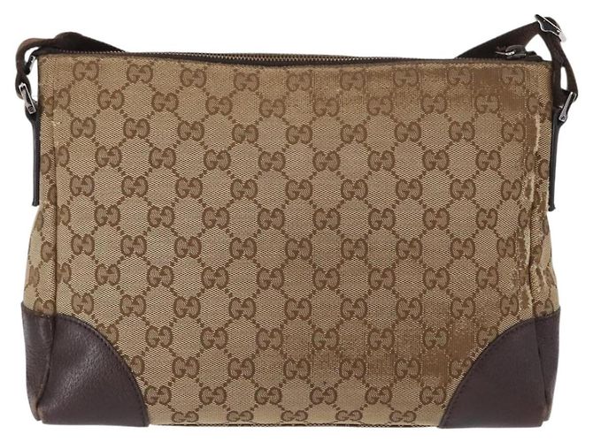 Borsa a Spalla GG Canvas Gucci Beige Argento 114273 Auth gh1525 - vista 2