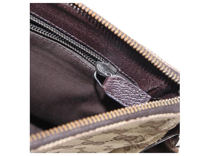 Borsa a Spalla GG Canvas Gucci Beige Argento 114273 Auth gh1525 - vista 21