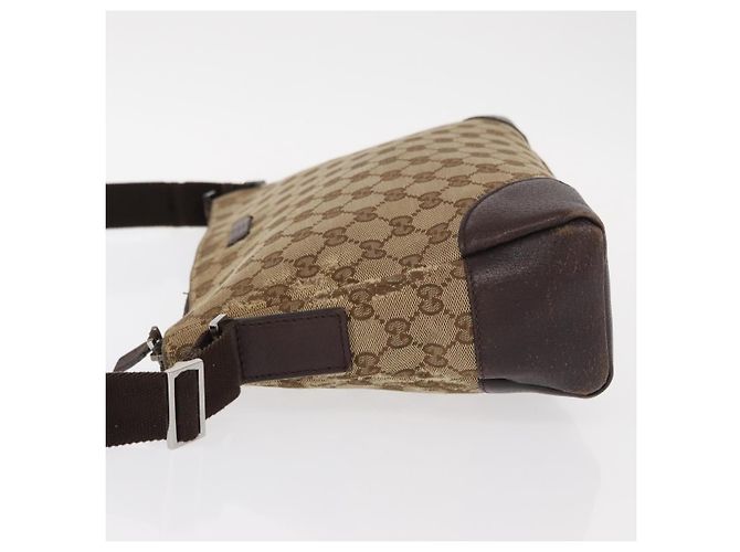 Borsa a Spalla GG Canvas Gucci Beige Argento 114273 Auth gh1525 - vista 4