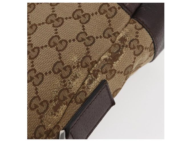 Borsa a Spalla GG Canvas Gucci Beige Argento 114273 Auth gh1525 - vista 5