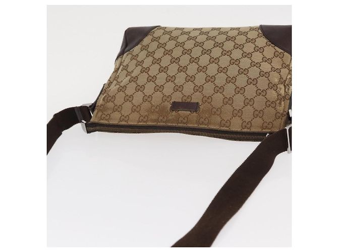 Borsa a Spalla GG Canvas Gucci Beige Argento 114273 Auth gh1525 - vista 7