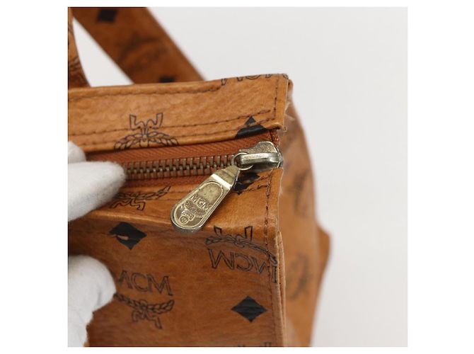 Borsa Tote MCM Logogram Vicetos PVC Marrone Oro Auth gh1461 D'oro - vista 10