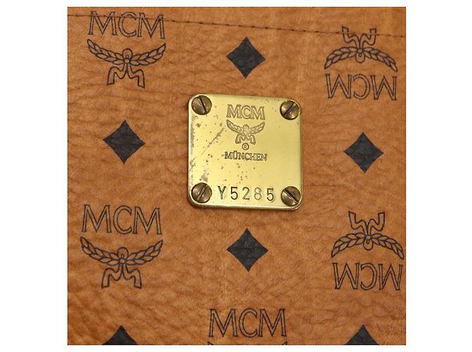 Borsa Tote MCM Logogram Vicetos PVC Marrone Oro Auth gh1461 D'oro - vista 12