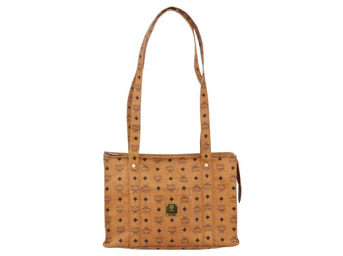 Borsa Tote MCM Logogram Vicetos PVC Marrone Oro Auth gh1461 D'oro - vista 13