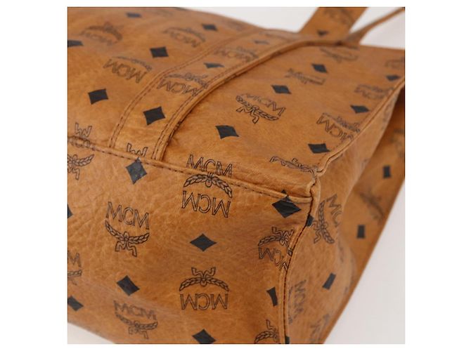 Borsa Tote MCM Logogram Vicetos PVC Marrone Oro Auth gh1461 D'oro - vista 15