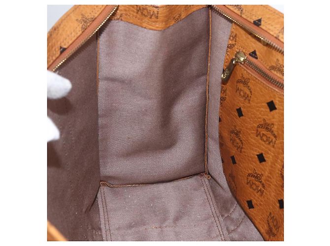 Borsa Tote MCM Logogram Vicetos PVC Marrone Oro Auth gh1461 D'oro - vista 20