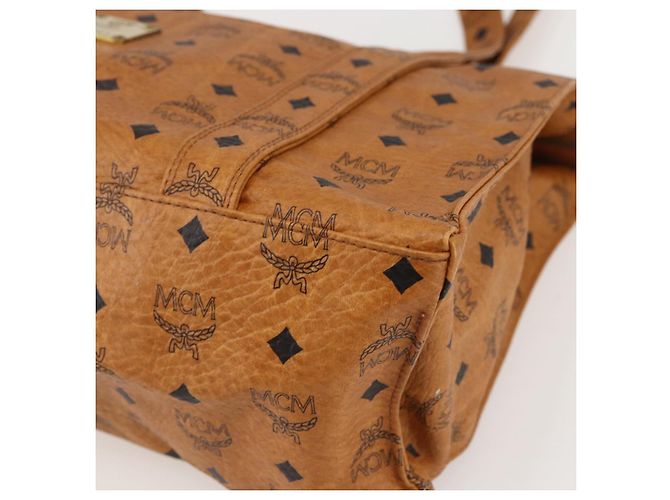 Borsa Tote MCM Logogram Vicetos PVC Marrone Oro Auth gh1461 D'oro - vista 9