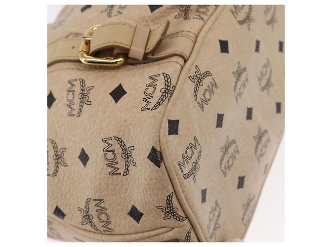 Borsa tote Vicetos Logogram MCM in pelle PVC 2 in 1 beige oro Auth ka1395 D'oro - vista 10
