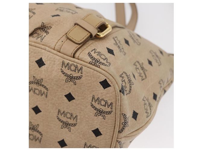 Borsa tote Vicetos Logogram MCM in pelle PVC 2 in 1 beige oro Auth ka1395 D'oro - vista 15