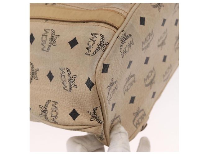 Borsa tote Vicetos Logogram MCM in pelle PVC 2 in 1 beige oro Auth ka1395 D'oro - vista 16