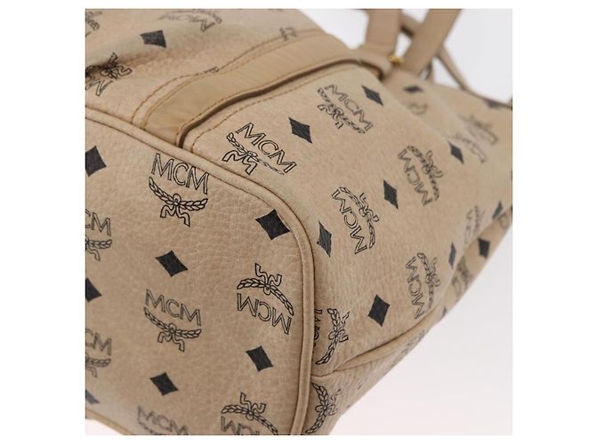 Borsa tote Vicetos Logogram MCM in pelle PVC 2 in 1 beige oro Auth ka1395 D'oro - vista 17