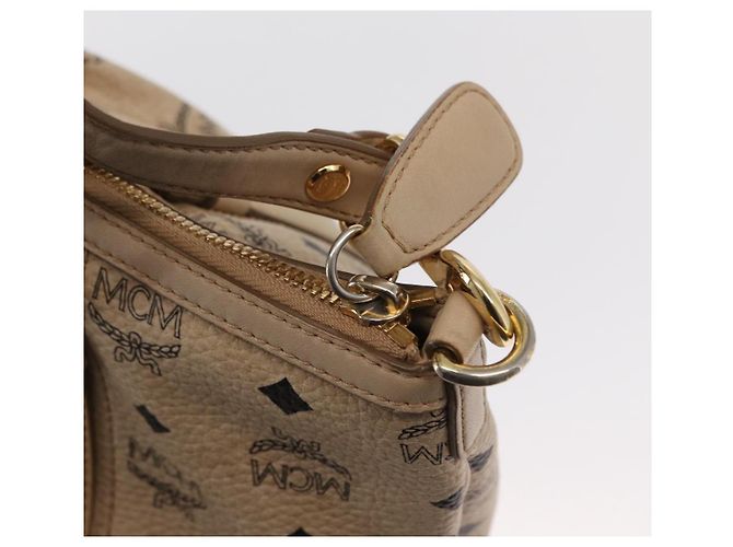 Borsa tote Vicetos Logogram MCM in pelle PVC 2 in 1 beige oro Auth ka1395 D'oro - vista 18