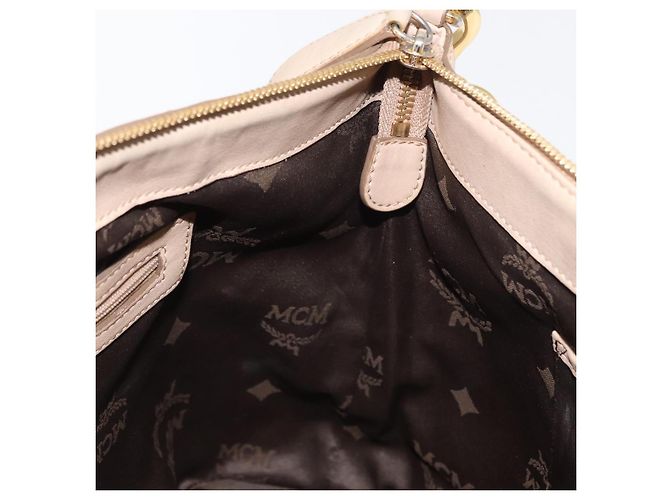 Borsa tote Vicetos Logogram MCM in pelle PVC 2 in 1 beige oro Auth ka1395 D'oro - vista 20