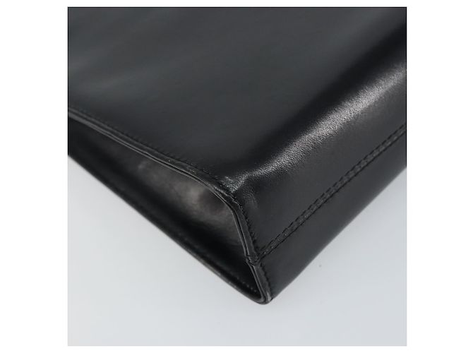Borsa a spalla Gancini in pelle nera e oro Salvatore Ferragamo Auth 159235 Nero D'oro - vista 16