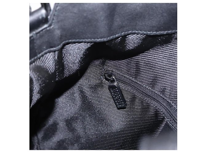 Bolsa de mão GUCCI Bamboo GG Canvas 2way Preto Prata 001 4095 Auth 159780 - vista 21