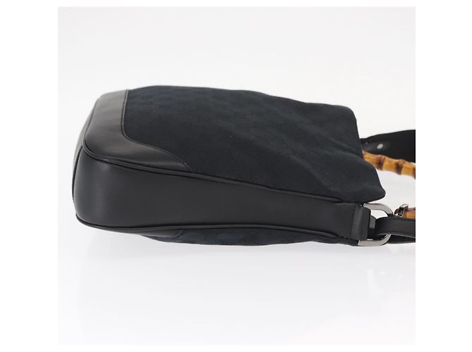 Bolsa de mão GUCCI Bamboo GG Canvas 2way Preto Prata 001 4095 Auth 159780 - vista 3