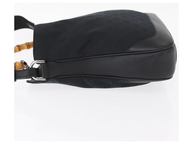 Bolsa de mão GUCCI Bamboo GG Canvas 2way Preto Prata 001 4095 Auth 159780 - vista 4