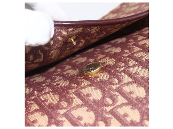 Borsa a Spalla in Tela Trotter Christian Dior PVC Rosso Oro Auth 159229 - vista 10