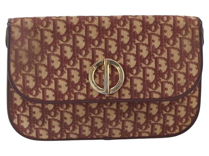 Borsa a Spalla in Tela Trotter Christian Dior PVC Rosso Oro Auth 159229 - vista 13