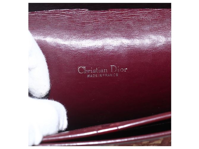 Borsa a Spalla in Tela Trotter Christian Dior PVC Rosso Oro Auth 159229 - vista 17