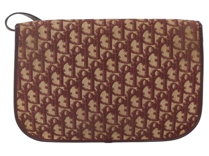 Borsa a Spalla in Tela Trotter Christian Dior PVC Rosso Oro Auth 159229 - vista 2