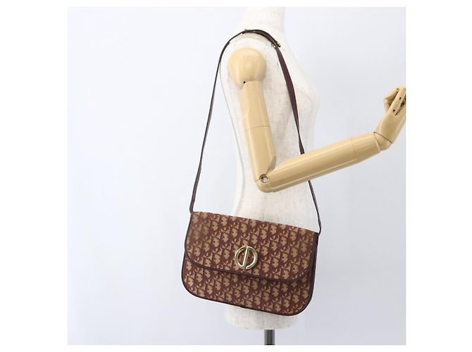 Borsa a Spalla in Tela Trotter Christian Dior PVC Rosso Oro Auth 159229 - vista 20